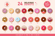 Donut Illustration & Branding Kit, an Object Graphic by Multigon (Thumbnail 2 of 6)