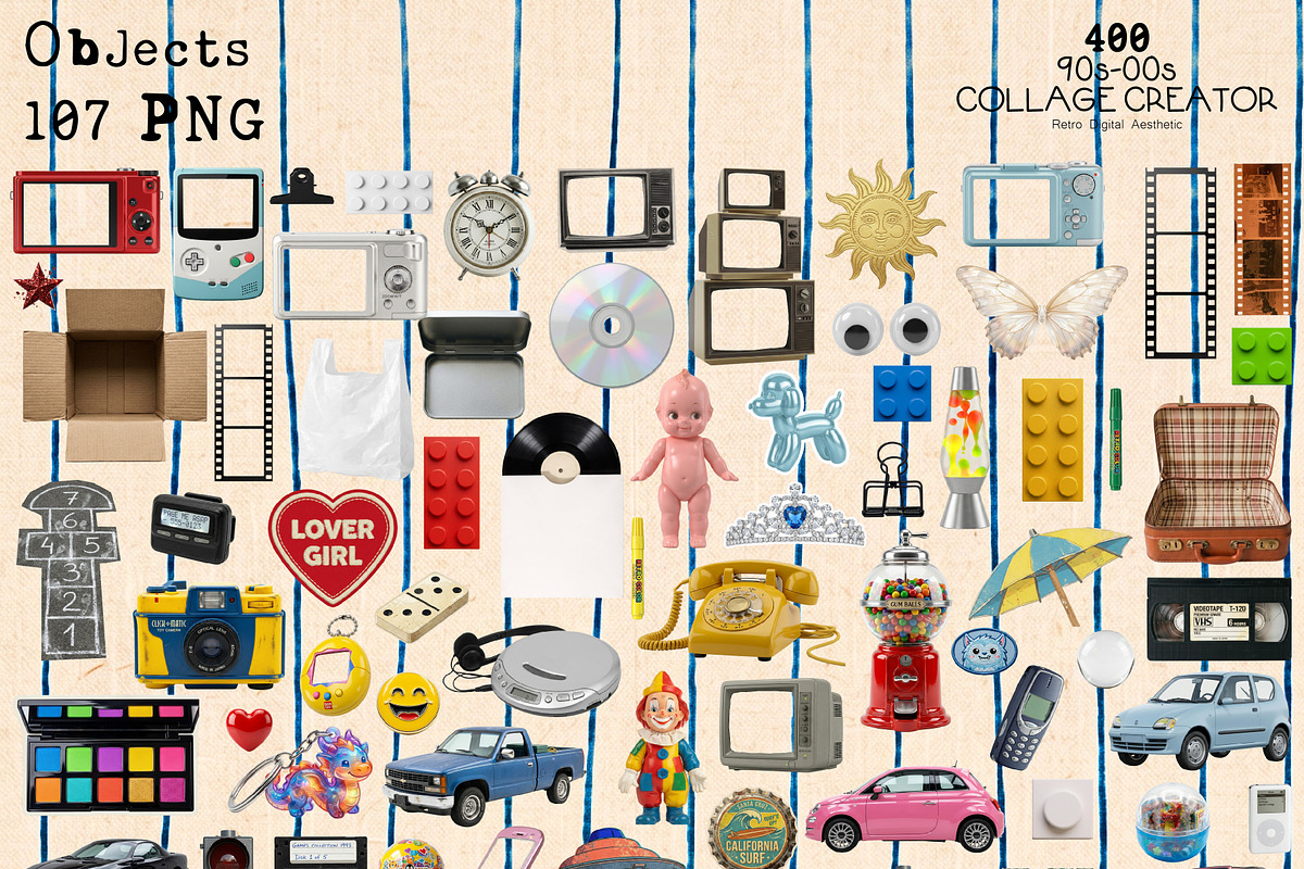 Y2K Collage 400 PNG Elements, an Object Graphic by DreamoraArt (Photo 8 of 12)