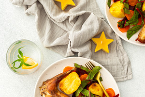 Enjoy a delicious, hearty meal, a Food & Drink Photo by Pundateam