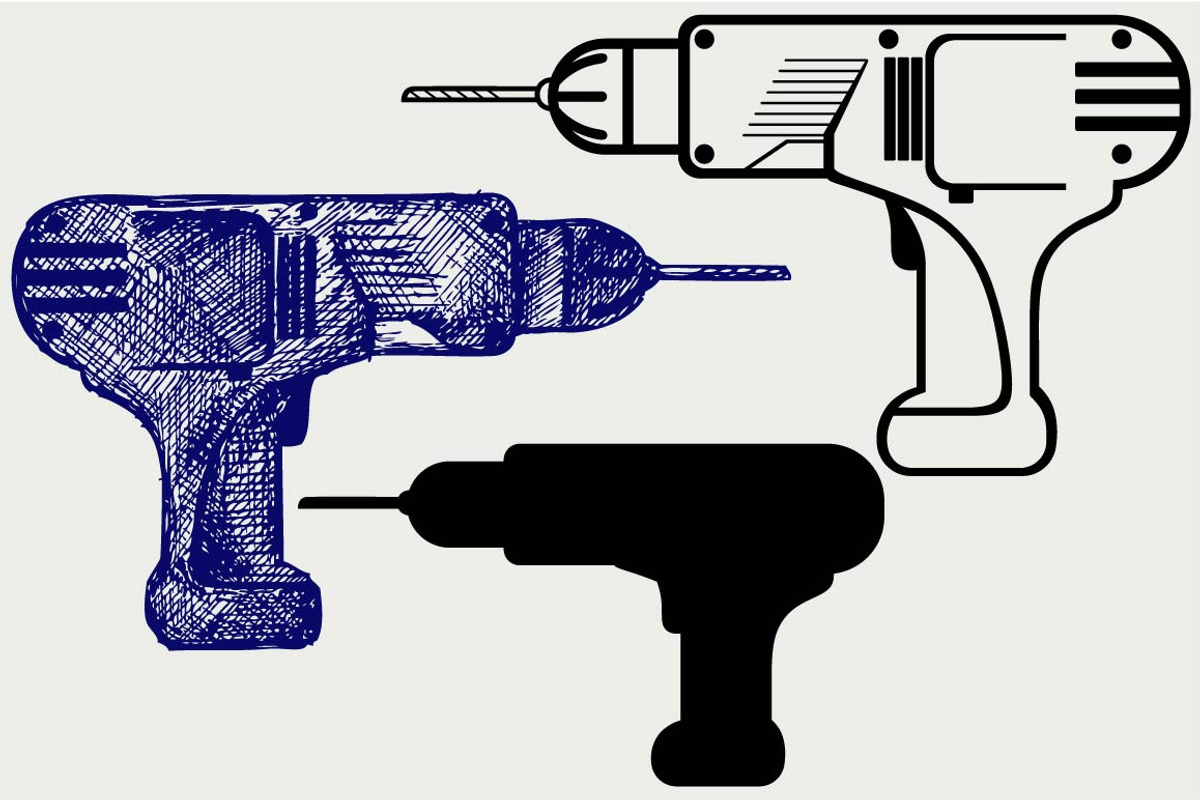 Cordless drill SVG, an Outline Icon by LineworkStock
