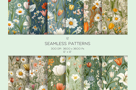 Country Floral Seamless Paper Set