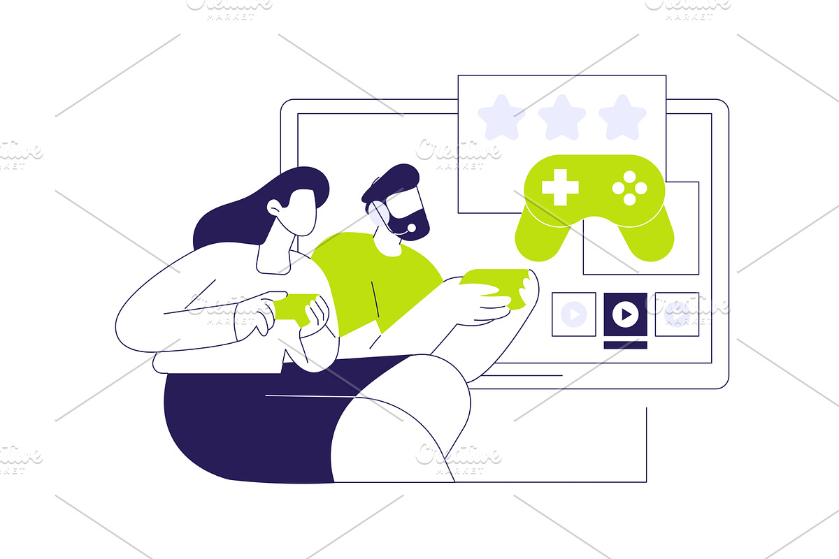 Console gaming isolated cartoon, a Technology Illustration by Visual Generation