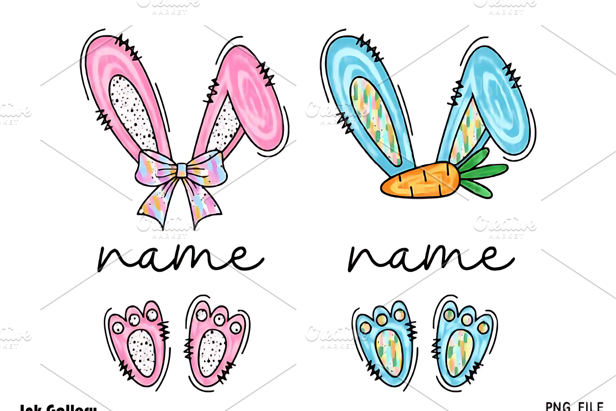 Kids Easter Monogram Bunny, a Decorative Illustration by Ink Gallery (Photo 1 of 3)