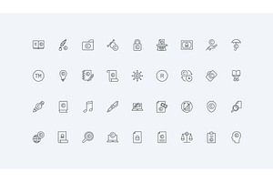Copyright intellectual icons, an Object Illustration by Lemberg Vector