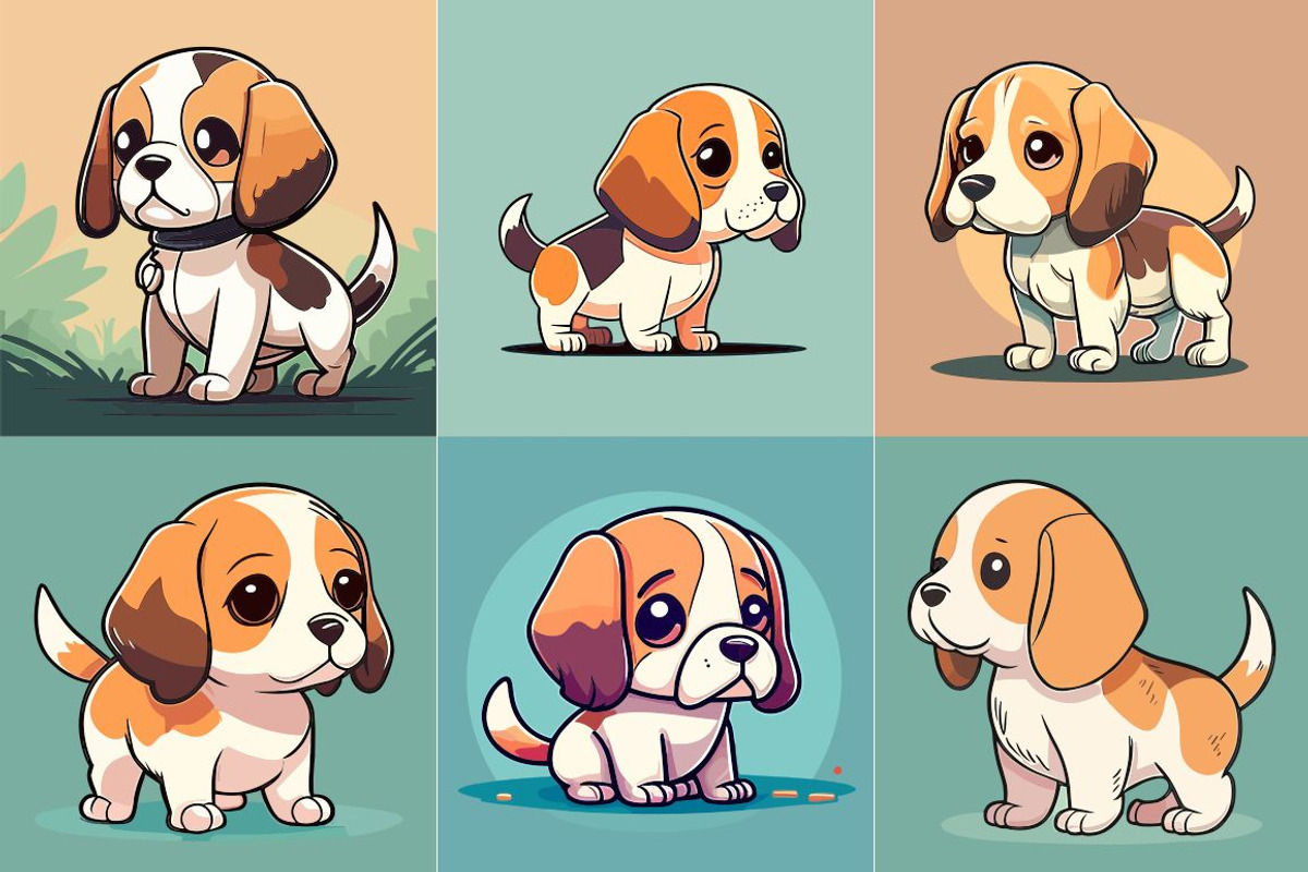 Cute cartoon beagle dog, an Animal Illustration by Zoya Miller (Photo 3 of 3)