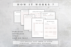 Printable Fitness Planner & Journal