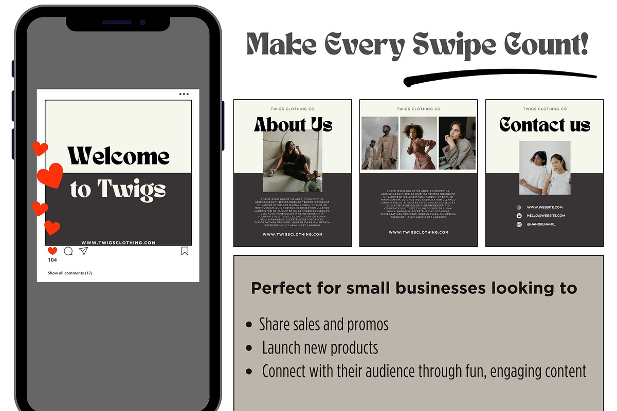 Monochrome Instagram Carousel Posts, a Social Media Template by Hell Yeah Designs (Photo 4 of 10)