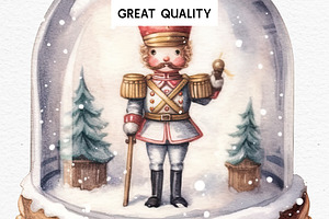 Christmas Snow Globe Nutcracker Art