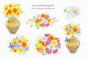 Wild flowers watercolor set, a Background Graphic by Elegantia (Thumbnail 10 of 15)