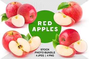 Cut red apples