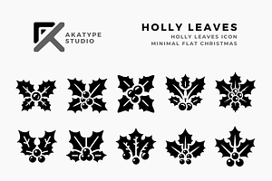 Holly Leaves Icon Vector, an Icon by Akatype Studio