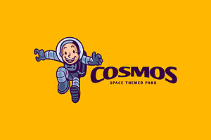 Cartoon Astronaut Mascot Logo