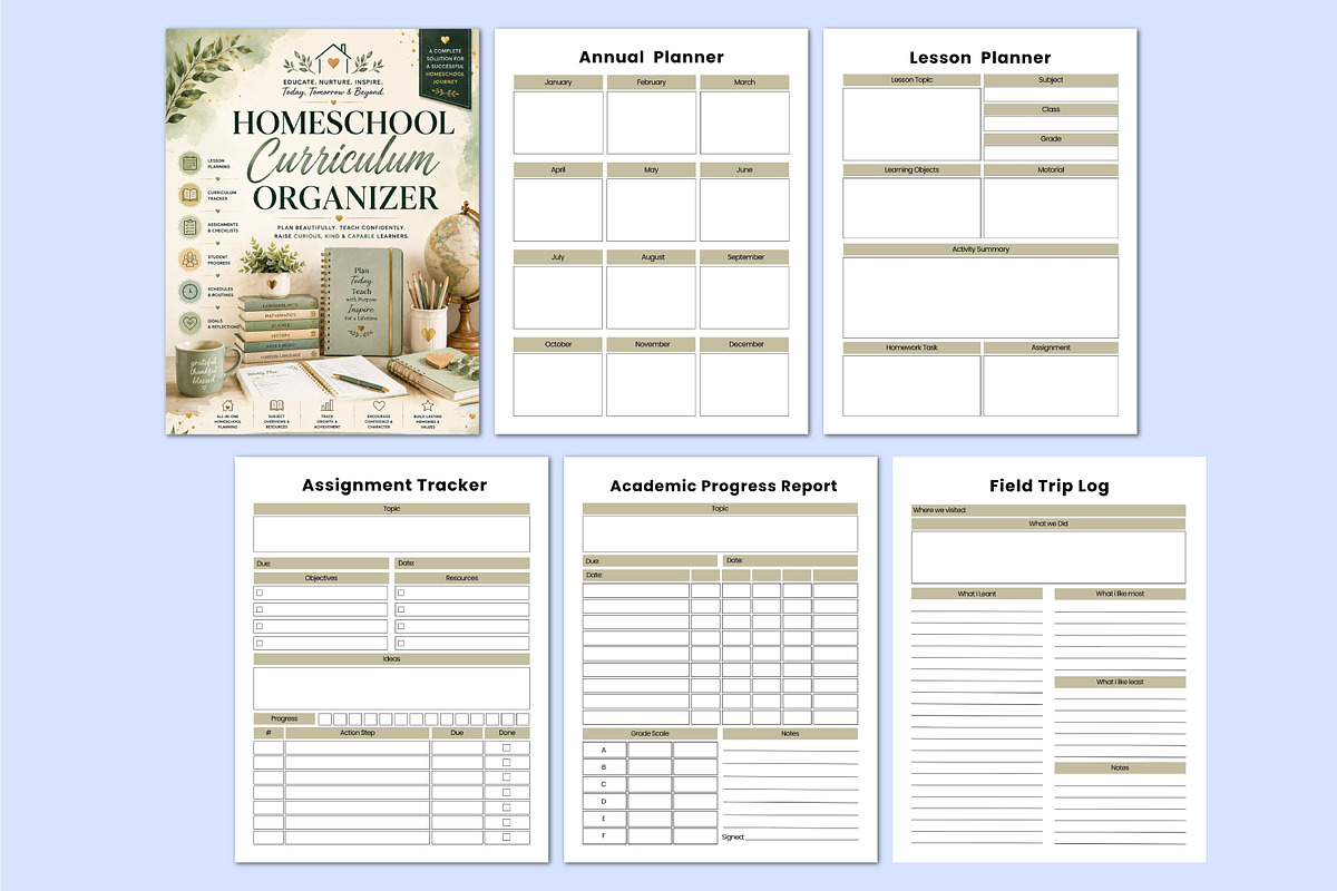 Homeschool Curriculum Organizer., a Stationery Template by Shumaya (Photo 2 of 5)