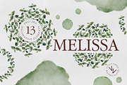 Melissa: watercolor floral elements, an Illustration by vivo e verde (Thumbnail 1 of 11)