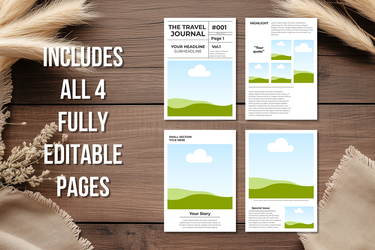 Editable Magazine Template preview 2