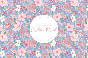 Garden Florals Repeat Pattern, a Pattern Graphic by Mieken Petra Designs