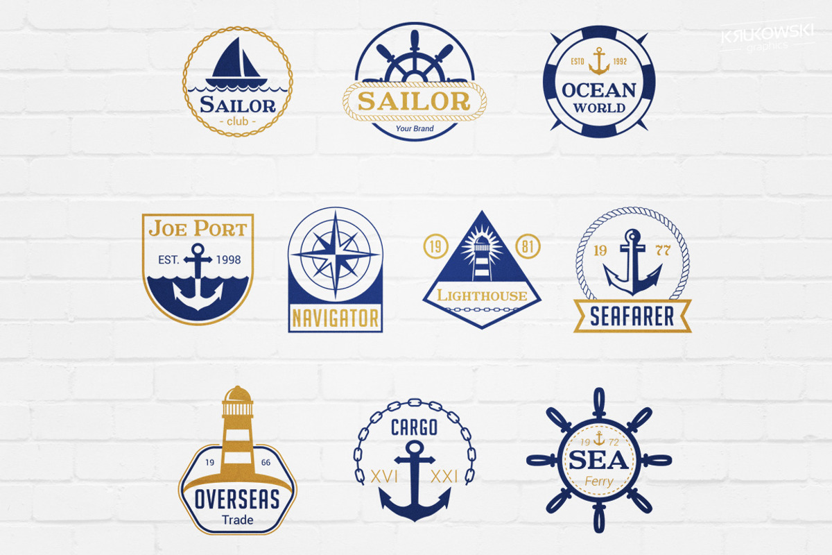 Sea Marine Badges Logos, a Branding & Logo Template by Krukowski Graphics (Photo 3 of 5)