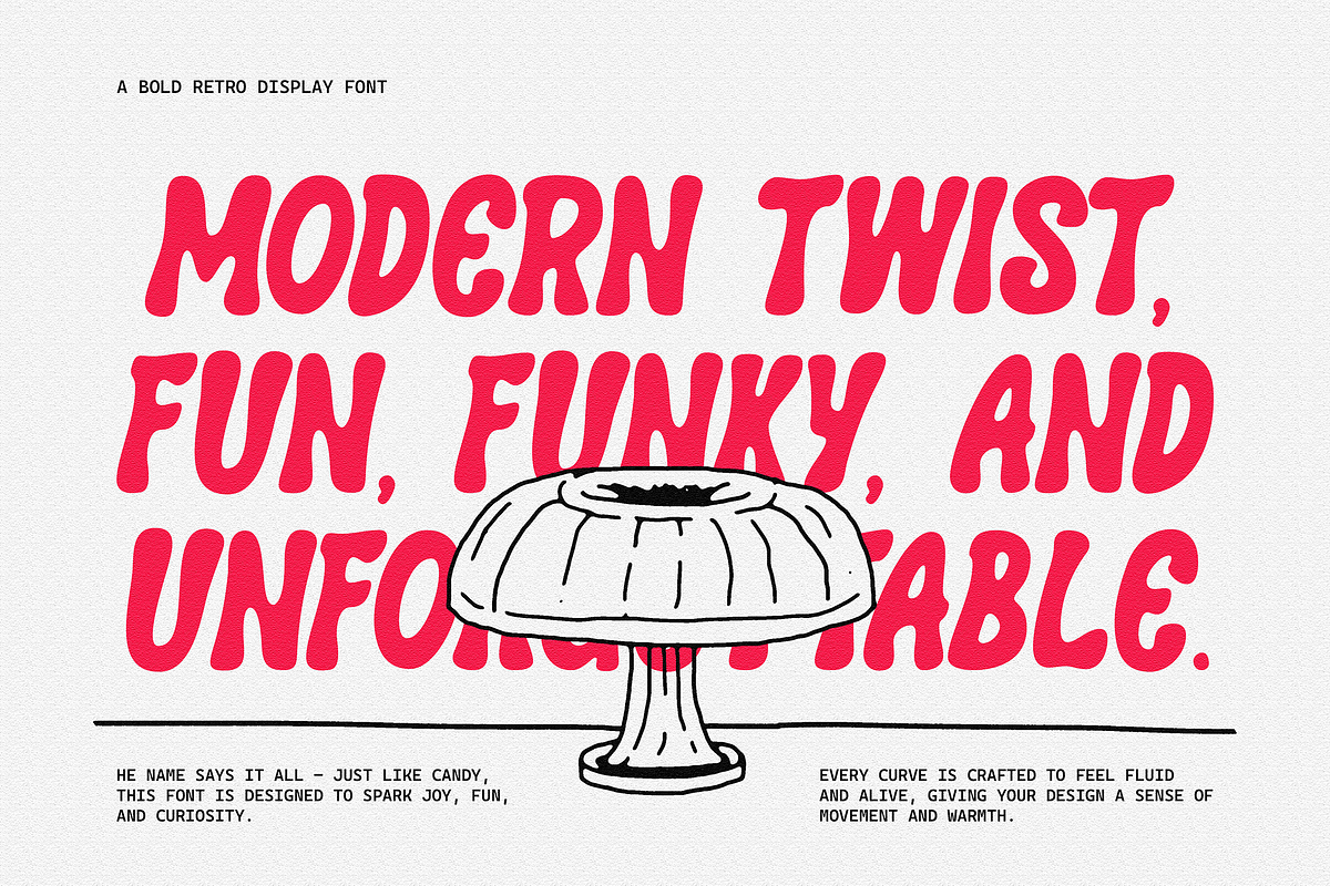 CandyPaint - Retro Groovy Font, a Sans Serif Font by Typeparties (Photo 1 of 9)