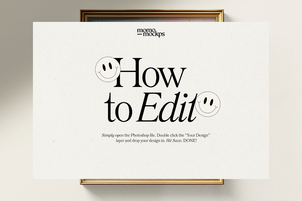 Gold Frame Mockup Art Poster PSD, a Household Mockup by momomockps (Photo 6 of 6)