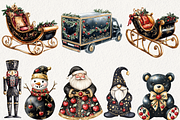 Midnight Cherry Christmas Clipart, an Illustration by NadiaTheronArt (Thumbnail 5 of 6)