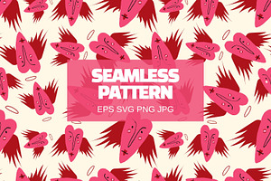 Valentines Day Pattern With Angels