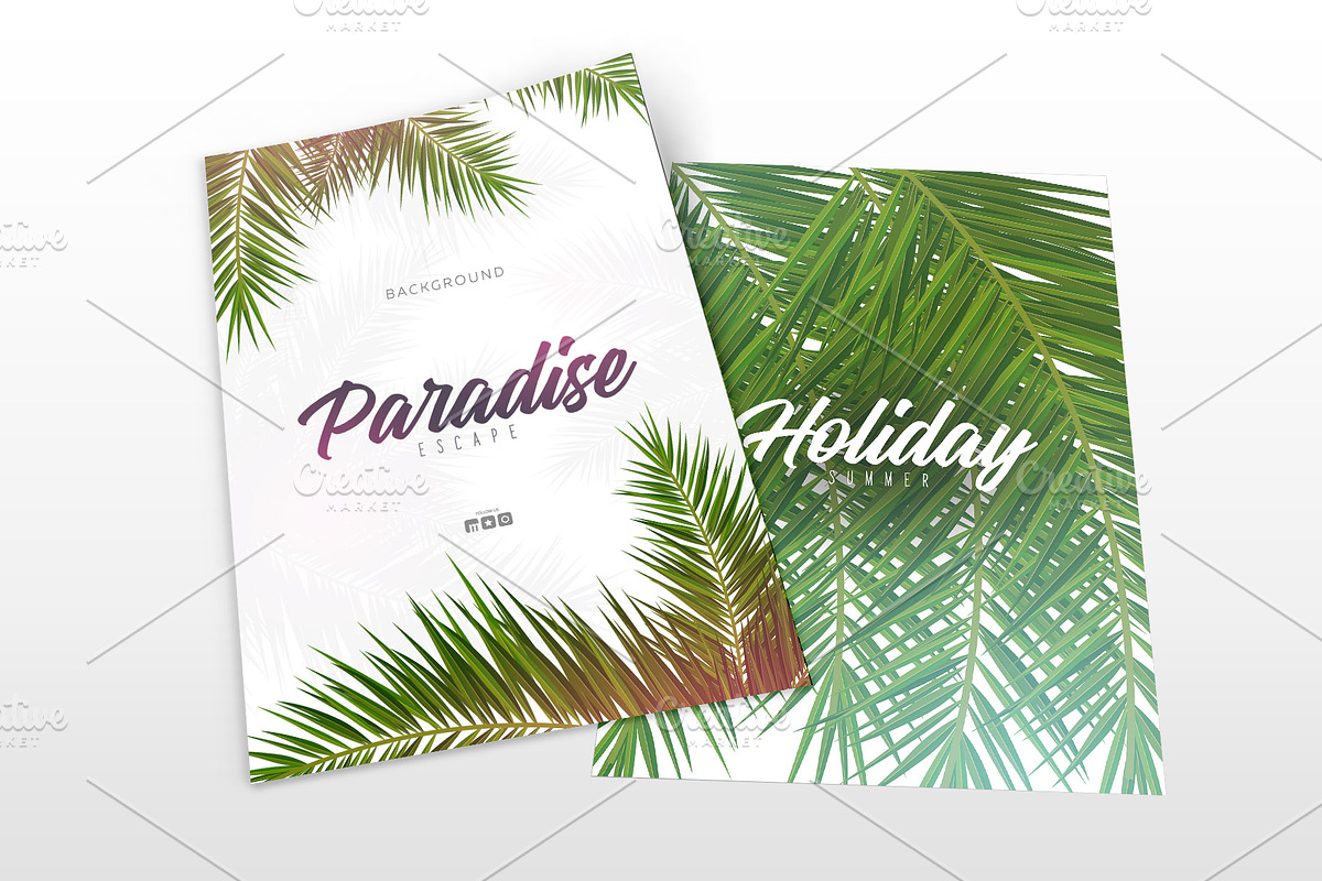 Tropical Palm Leaves posters., a Poster Template by Leo Edition (Photo 7 of 9)