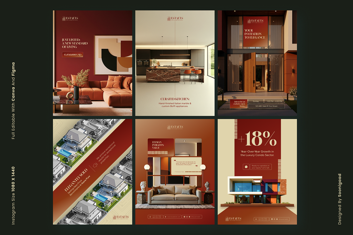 ESTAETS Real Estate Social Media Kit, a Social Media Template by Sooni Gaad (Photo 2 of 10)
