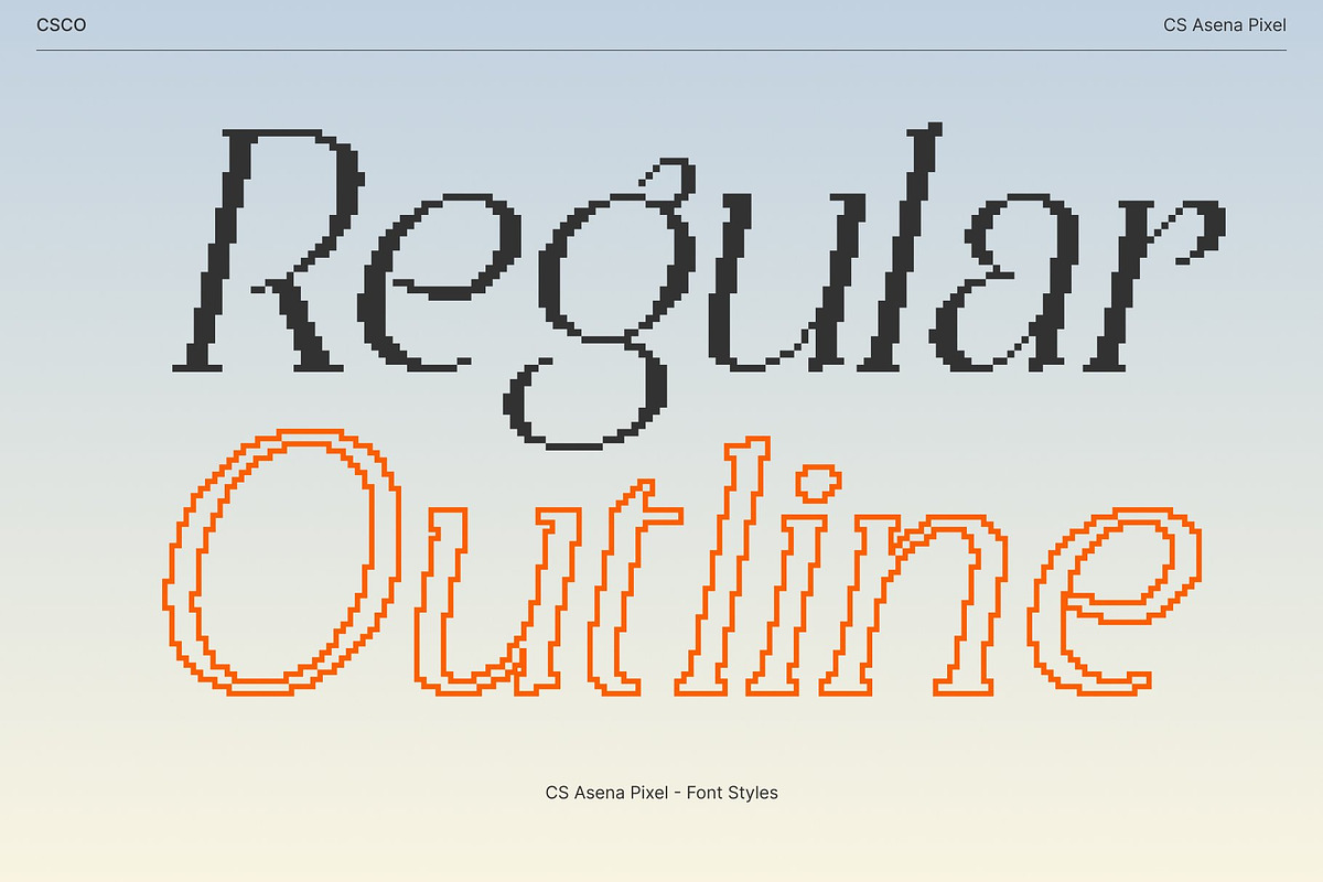 CS Asena Pixel, a Serif Font by Craft Supply Co. (Photo 3 of 8)