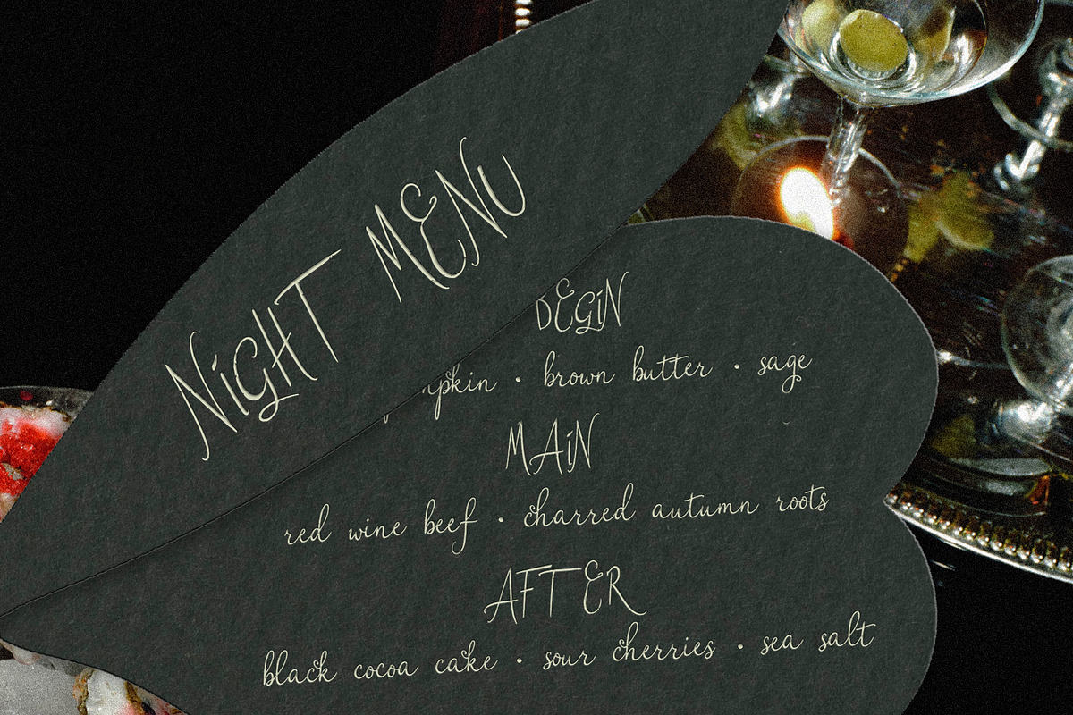 Night Habit Handwritten Script, a Script Font by Mneme (Photo 4 of 7)