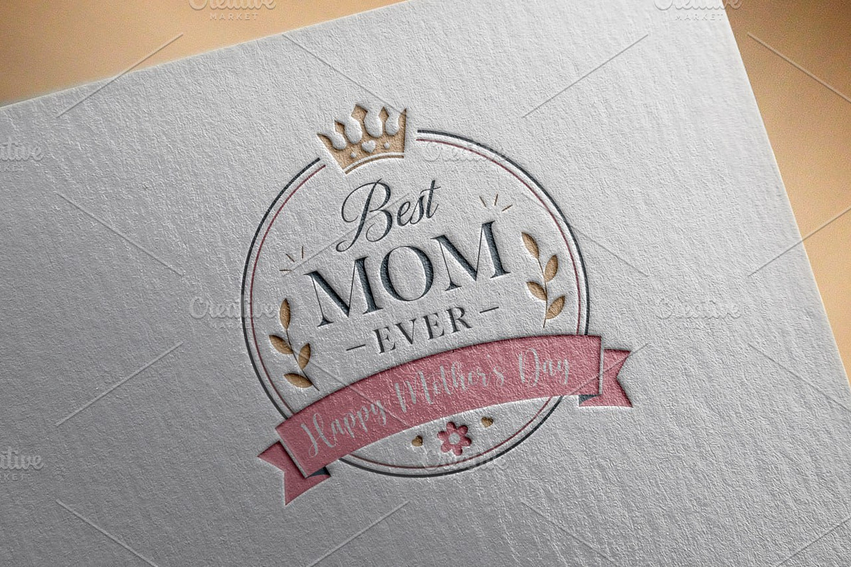 Happy Mother's Day badge, an Object Illustration by PushLogo (Photo 3 of 3)