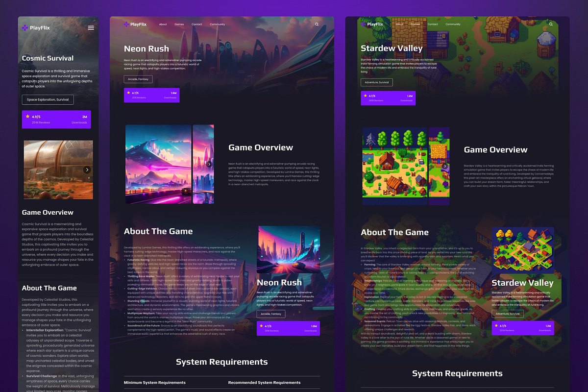 PlayFlix - Game Directory Framer, a Websites & App Template by peterdraw