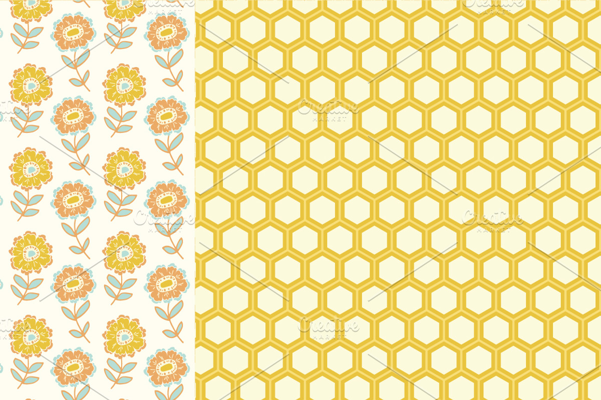 Honey Bee - Seamless Pattern Papers preview 3