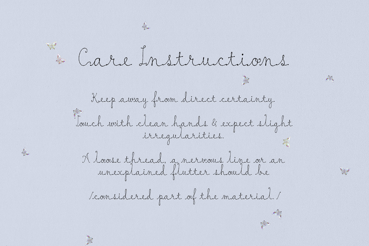 Moth & Static Handwritten Font, a Script Font by Mneme (Photo 4 of 9)