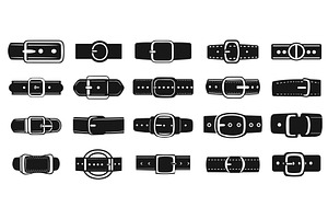 Belt with buckle monochrome black, an Object Illustration by Valerie Bodnar