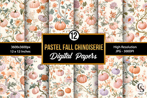 Pastel Fall Chinoiserie Pattern