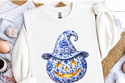 Blue Chinoiseries Halloween Clipart, a Seasonal Illustration by OK Design (Thumbnail 5 of 6)