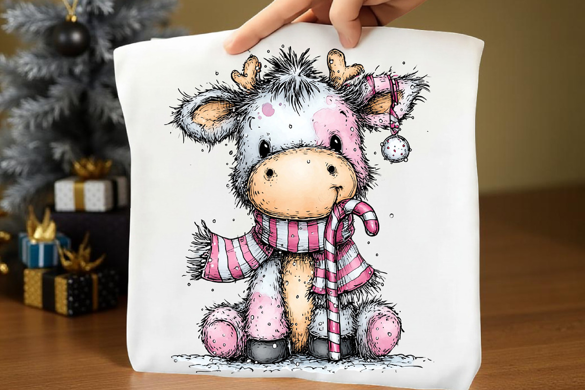 Quirky Pink Christmas Animal Clipart, an Illustration by Rose Art (Photo 5 of 7)