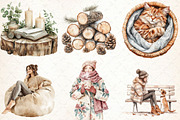 Watercolor Cozy Neutral Winter Clipa, an Illustration by Libby Wishes (Thumbnail 5 of 9)