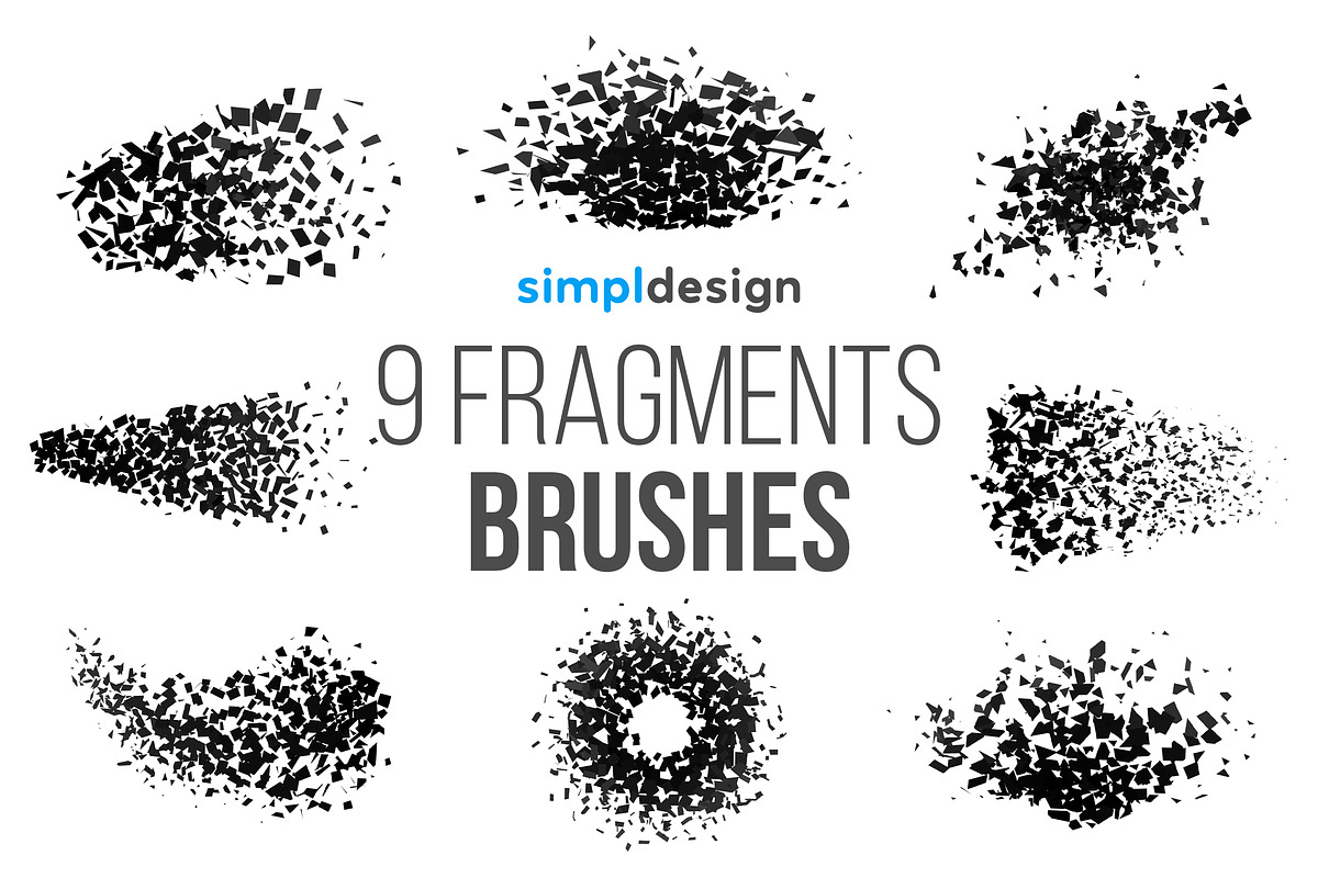 9 Fragments Photoshop Brushes, a Brush Add-On by SimplDesign (Photo 1 of 2)