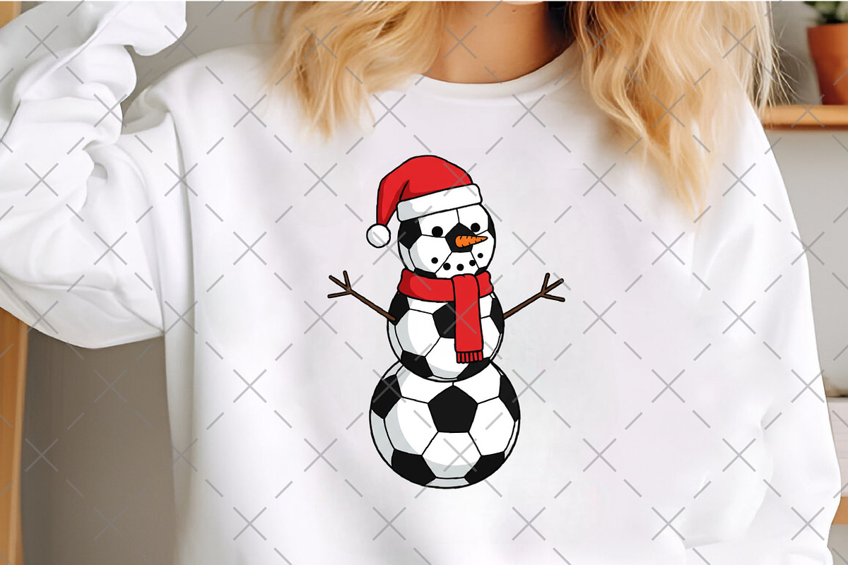 Christmas Snowman Soccer PNG, an Illustration by Craft Nest (Photo 2 of 6)