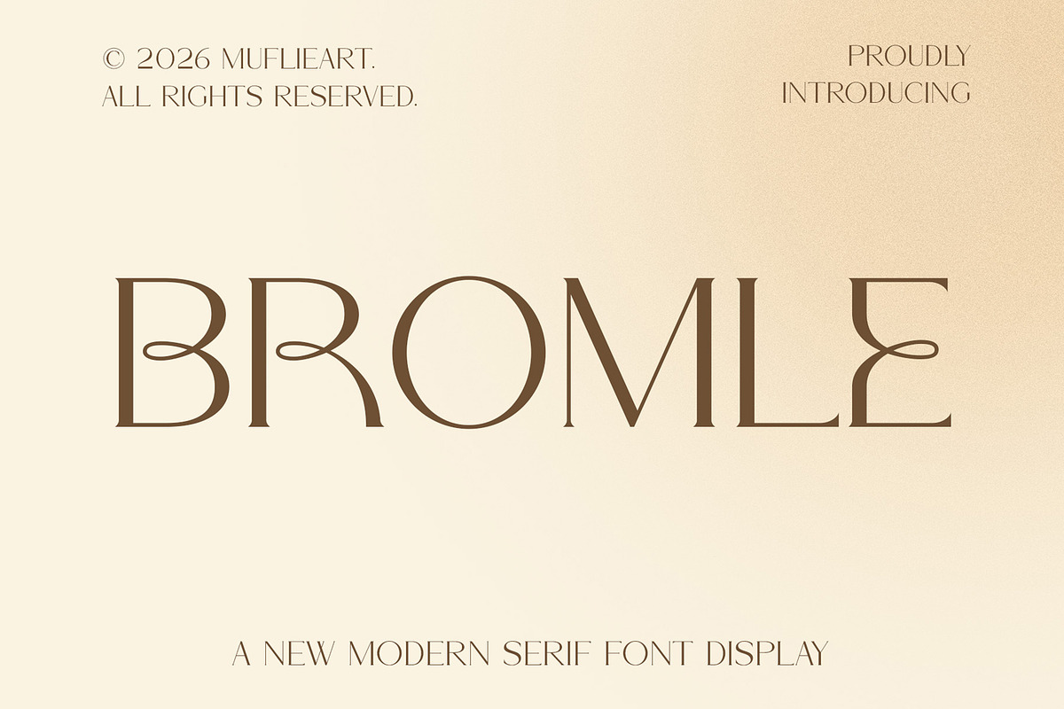 Bromle - New Modern Serif Font, a Serif Font by Muflieart (Photo 1 of 12)