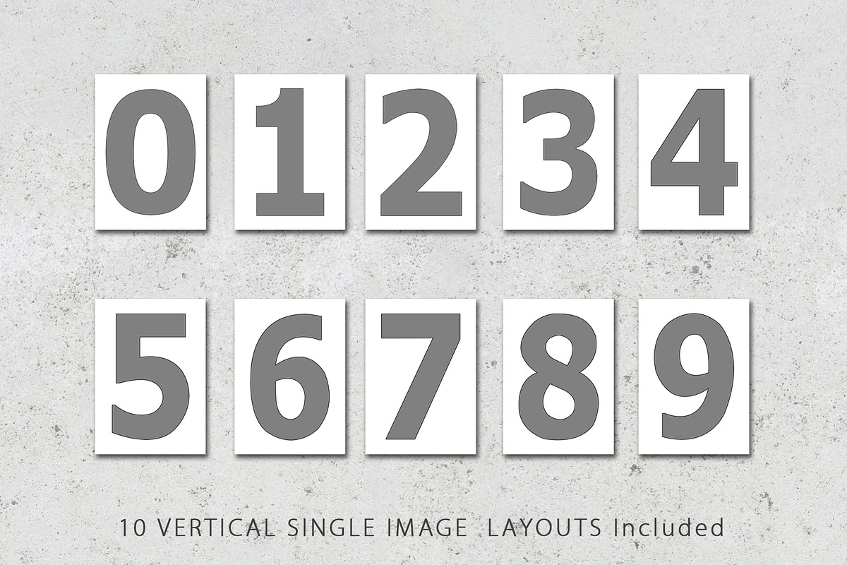 8.5x11 Number Photo Template Pack, a Marketing Template by Loveurstyle Designs (Photo 3 of 5)