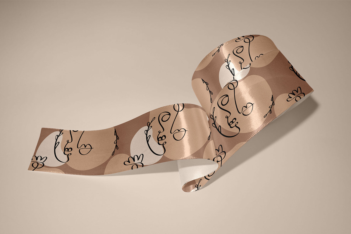 8 Mockups Textured Satin Ribbons, a Packaging Mockup by bazarova (Photo 5 of 12)