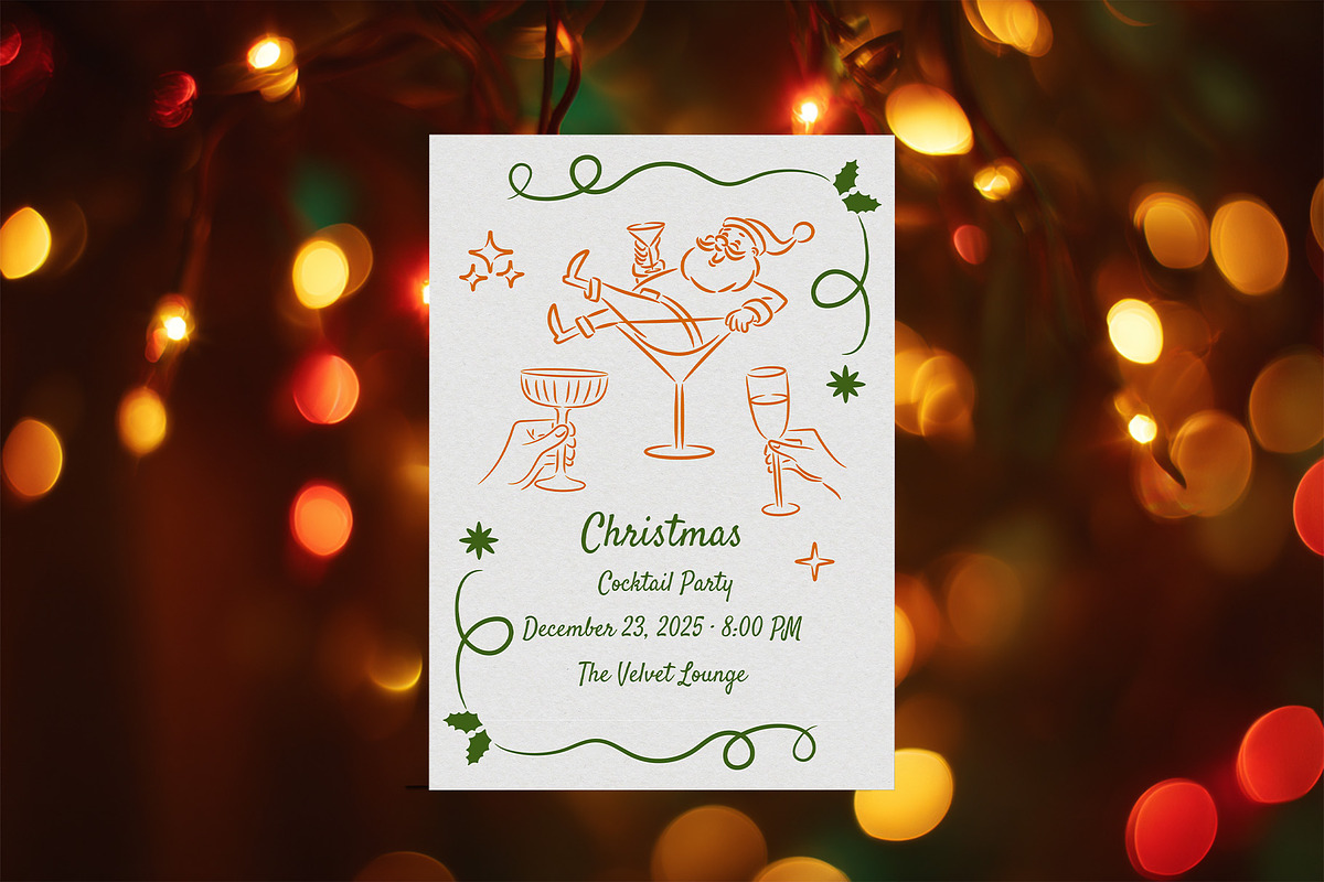 Christmas Hand Drawn Illustrations, a Seasonal Illustration by NatalieArtShop (Photo 5 of 13)