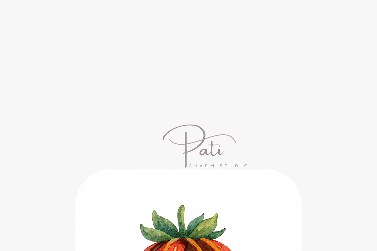 18 Strawberry Chocolate Clipart, a Decorative Illustration by Pati Charm Studio (Photo 5 of 7)