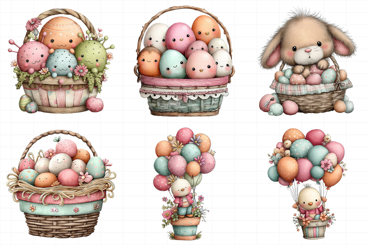 Funny Easter Basket Clipart, an Illustration by Daily.Designs (Photo 6 of 8)