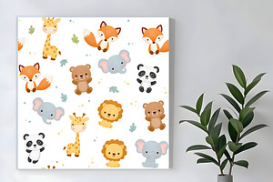Cute Children's Animal Print, a Pattern Graphic by Sharon Schwalbe