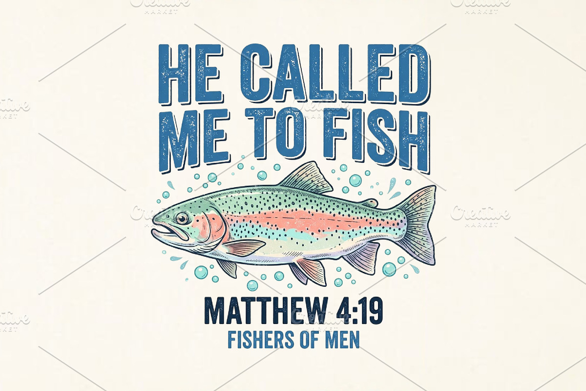 He Called Me to Fish Christian PNG, a Seasonal Illustration by Canvas Craft (Photo 1 of 6)