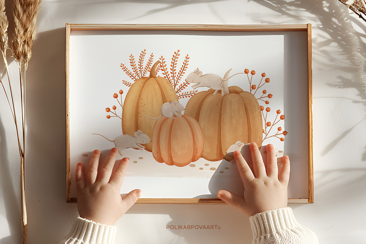 Cozy Autumn - baby clipart & pattern, a Decorative Illustration by polikarpovaart (Photo 8 of 17)