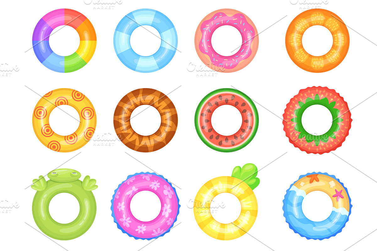 Cartoon swimming rings top view, an Object Illustration by Stock-Smart-Start